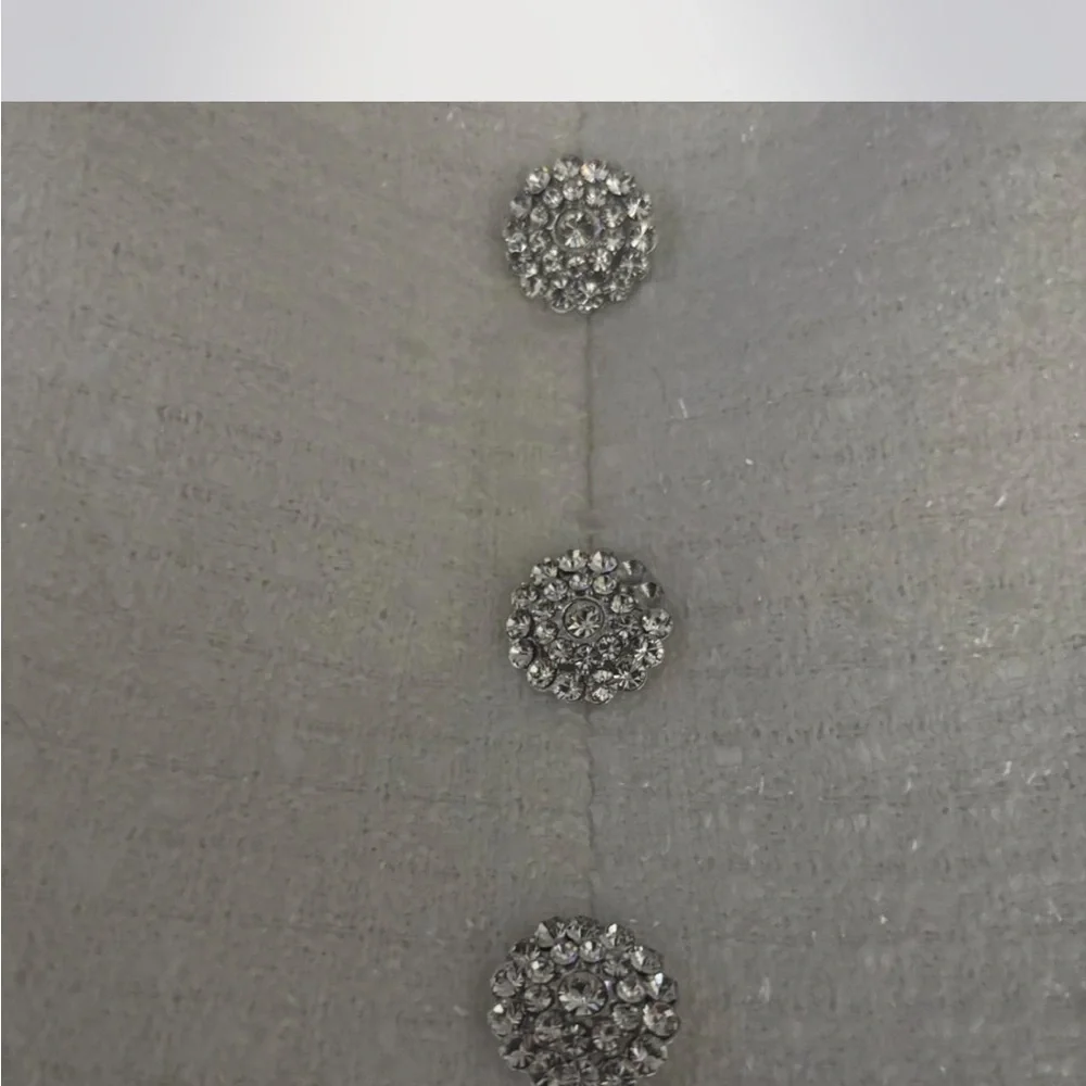 Raffiné Designer White Strapless Tweed Midi Dress - Picture 3 of 7